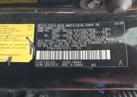 2009 Lexus Rx 350 from USA, damaged, VIN 2T2HK31U69C105513